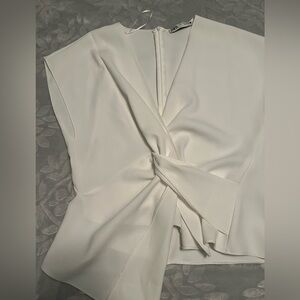 Zara Cream V-Neck Blouse